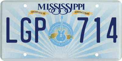 MS license plate LGP714