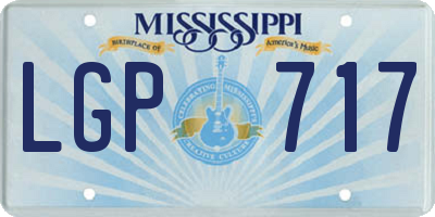 MS license plate LGP717