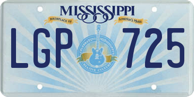 MS license plate LGP725