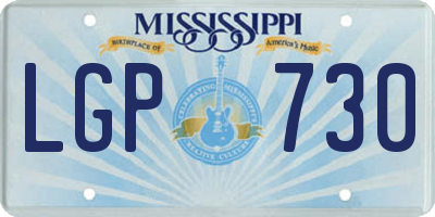 MS license plate LGP730