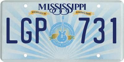 MS license plate LGP731
