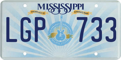 MS license plate LGP733