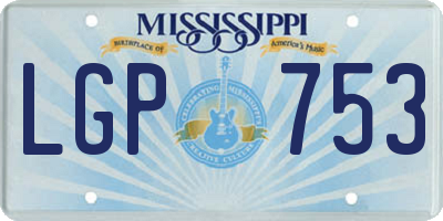 MS license plate LGP753