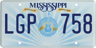 MS license plate LGP758