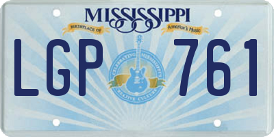 MS license plate LGP761