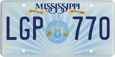 MS license plate LGP770