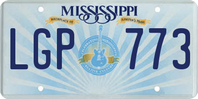 MS license plate LGP773