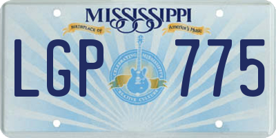 MS license plate LGP775