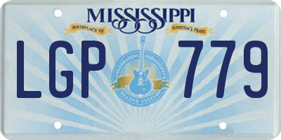 MS license plate LGP779