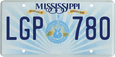 MS license plate LGP780