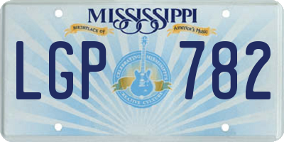 MS license plate LGP782