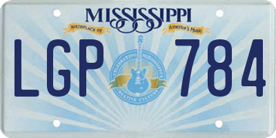 MS license plate LGP784