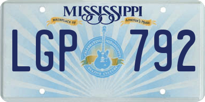 MS license plate LGP792