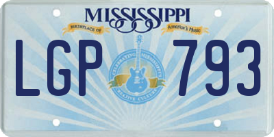 MS license plate LGP793