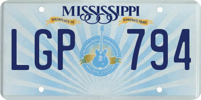 MS license plate LGP794
