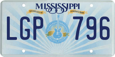 MS license plate LGP796