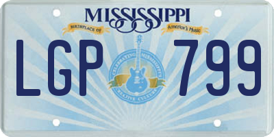 MS license plate LGP799