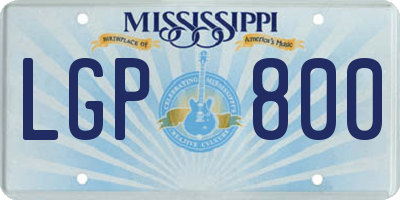 MS license plate LGP800