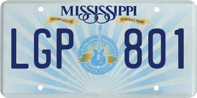 MS license plate LGP801
