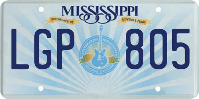 MS license plate LGP805