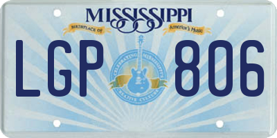 MS license plate LGP806