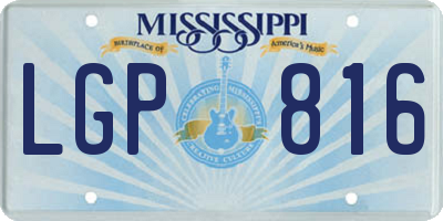 MS license plate LGP816