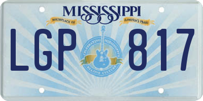 MS license plate LGP817