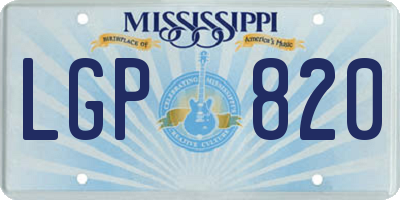 MS license plate LGP820