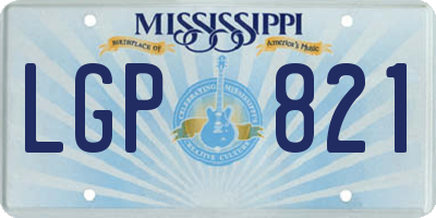 MS license plate LGP821