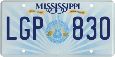 MS license plate LGP830