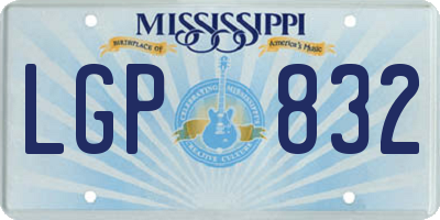 MS license plate LGP832