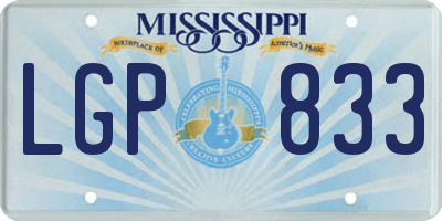 MS license plate LGP833