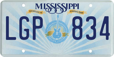 MS license plate LGP834