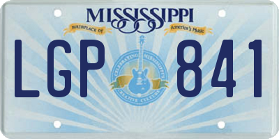 MS license plate LGP841