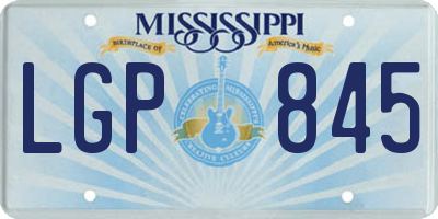 MS license plate LGP845