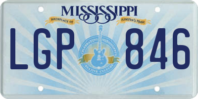 MS license plate LGP846