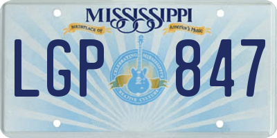 MS license plate LGP847