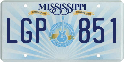 MS license plate LGP851