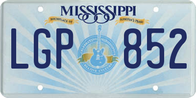 MS license plate LGP852