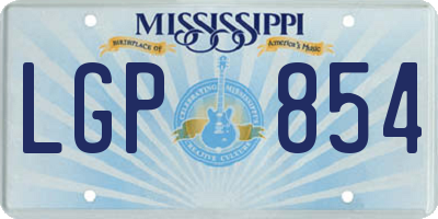 MS license plate LGP854