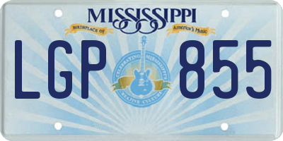 MS license plate LGP855