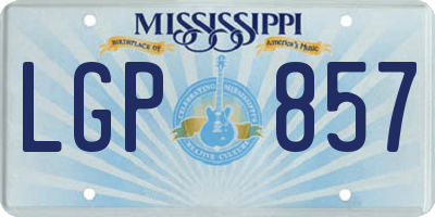 MS license plate LGP857