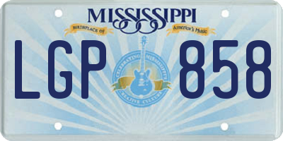 MS license plate LGP858