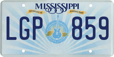 MS license plate LGP859