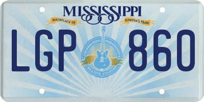 MS license plate LGP860