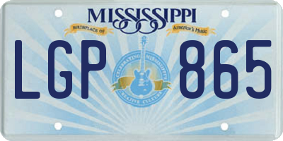 MS license plate LGP865