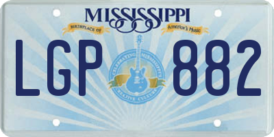MS license plate LGP882