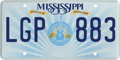 MS license plate LGP883
