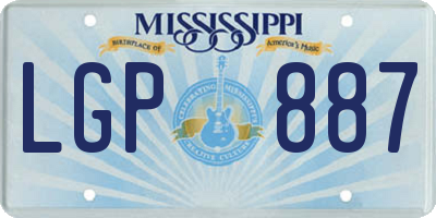 MS license plate LGP887