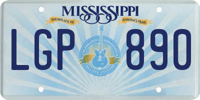MS license plate LGP890